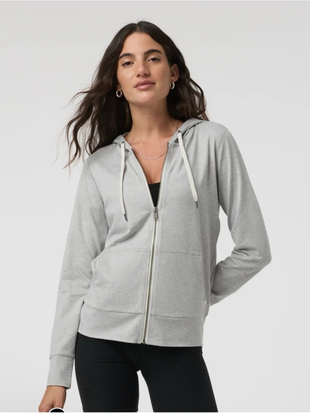 Vuori Halo Light Gray Zip Hoodie for Women Size S